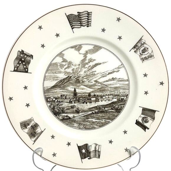 Texas Wedgwood Neiman Marcus Views of Old Texas El Paso Retired Dinner Plate - Picture 1 of 8